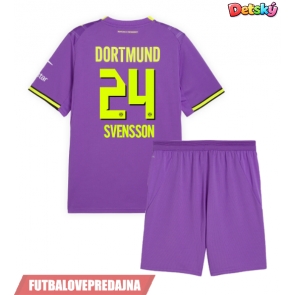 Lacne Dětský Futbalové dres Borussia Dortmund Daniel Svensson #24 2026-27 Krátky Rukáv - Tretina (+ trenírky)